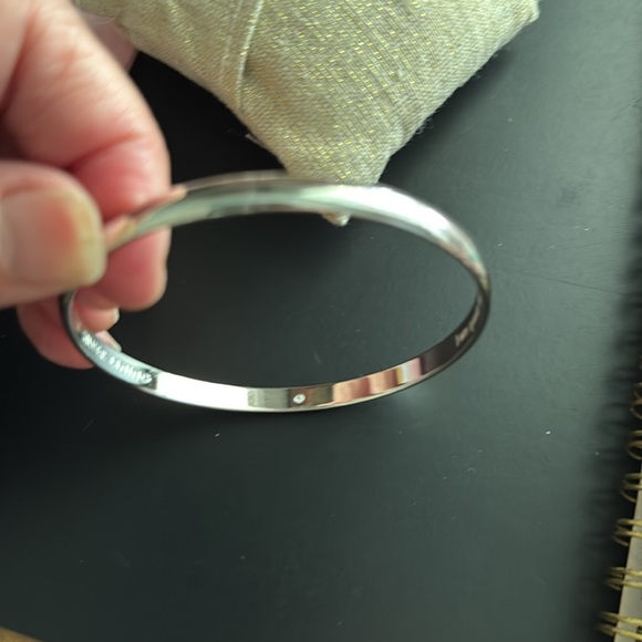 Kate Spade Silver Bangle with Pink Pouch 
“Find the silver lining” - Picture 4 of 6
